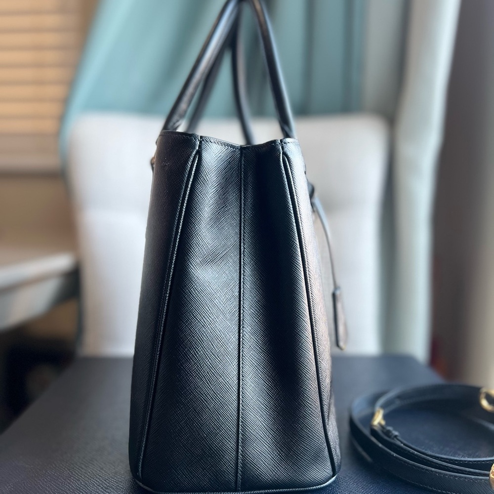 Prada Galleria Black Leather Satchel Saffiano Lux Medium Tote Black Nero - Picture 7 of 16
